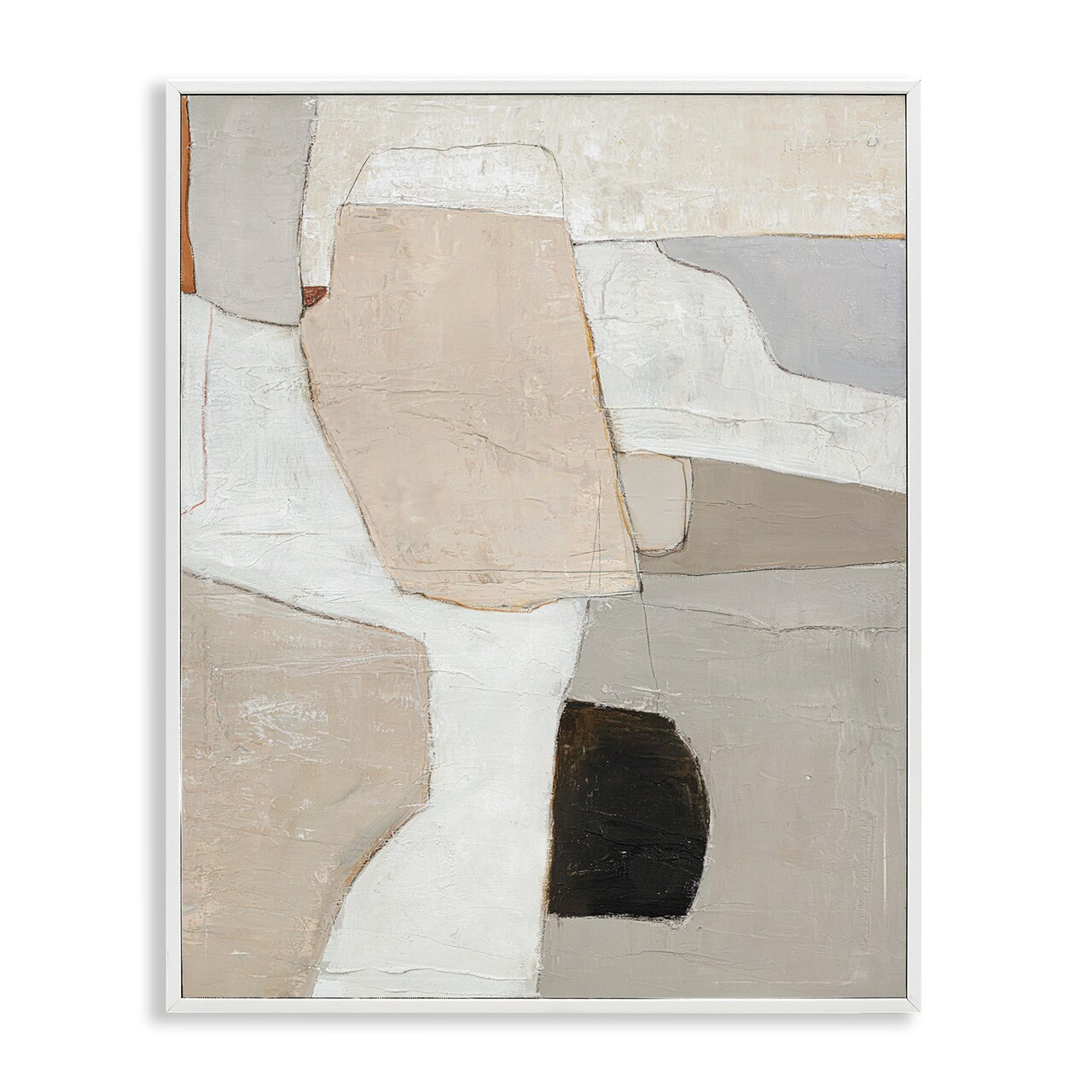 Stupell Industries Beige Shape Geometrics Framed Giclee Wall Art Design by Design Fabrikken